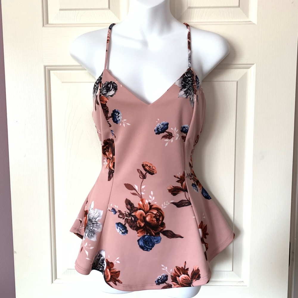 Papaya | Lace Back Floral Blouse